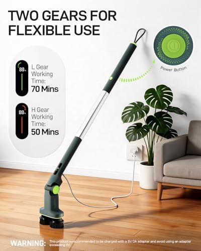 Electric Spin Scrubber Cordless Cleaning Brush | Adjustable Handle and Powerful Motor for Deep Cleaning Bathroom, Tile, Shower