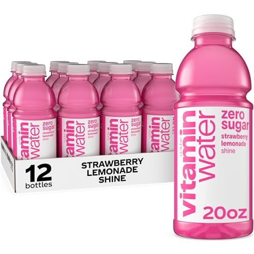 vitaminwater Squeezed Lemonade Zero Sugar, Flavored Water Beverage Bottles, 20 fl oz, 12 Pack
