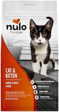 Nulo Freestyle Cat & Kitten Dry Food - Turkey & Duck Recipe, High Protein Grain Free Cat Food, Natural Kibble with Probiotics & Omega Fatty Acids