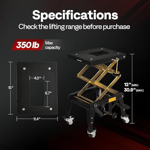 VIVOHOME 350 Lbs Heavy Duty Hydraulic Motorcycle Lift Jack