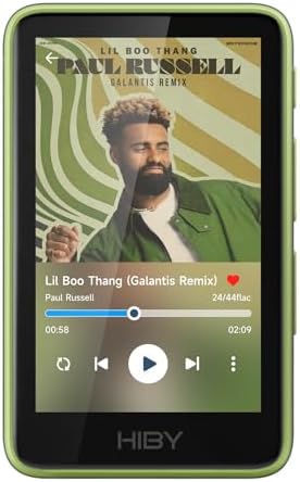 HiBy Music R1 Bluetooth MP3 Player with Touchscreen, Hi-Res Audio & Wireless Dual Certified, Supports Tidal & Qobuz Streaming, LDAC, Expandable Storage up to 2TB, 15-Hour Playtime