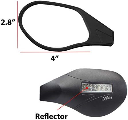 Hafny New Handlebar Bike Mirror, HD,Blast-Resistant, Glass Lens, Reflector (HF-M903LS-FR05 (Bar End Fitting Left Side, Silver Glass))