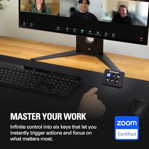 Elgato Stream Deck Mini, 6 Customizable LCD Macro Keys | Compatible with Zoom, Teams, Office, Adobe apps and more, Drag-and-drop setup