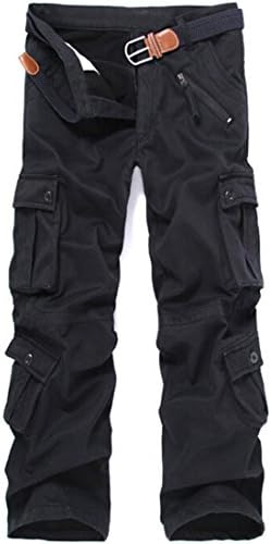 Men's Winter Fleece Lined Military Cargo Pants Casual Outdoor Pants