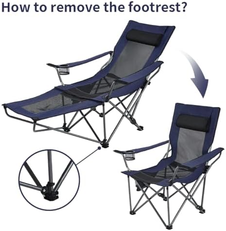 OUTDOOR LIVING SUNTIME Camping Folding Portable Mesh Chair with Removabel Footrest…