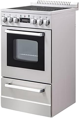 Avanti Electric Range Oven ELITE Series Compact Design, 2-Cu.Ft. Capacity with 4 Coil Burners, Framed Glass Oven Door