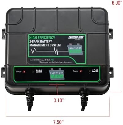 Extreme Max 1229.4023 Battery Buddy 4-Bank Battery Charger/Maintainer