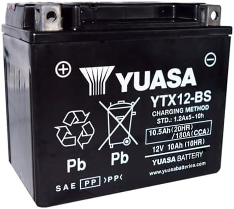 Yuasa YUAM3RH2S YTX12-BS Battery, Multi-Colored