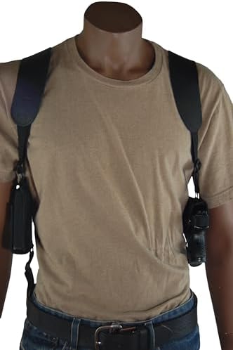 Barsony New Concealment Shoulder Holster w/Double Mag Pouch Compact 9mm 40 45