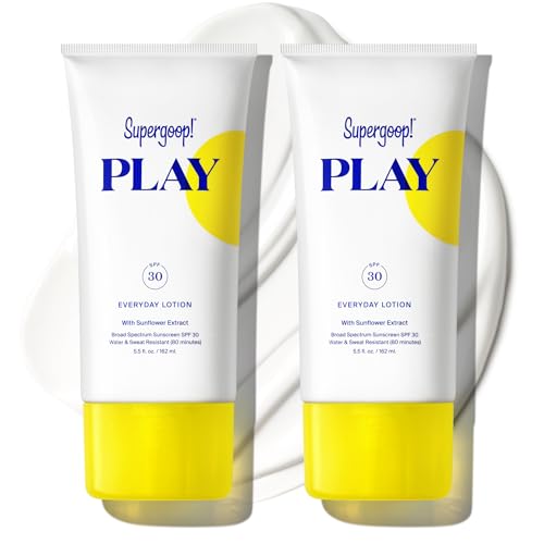 Supergoop! PLAY Everyday Lotion - Broad Spectrum Body & Face Sunscreen - Great for Active Days - Fast Absorbing, Water & Sweat Resistant