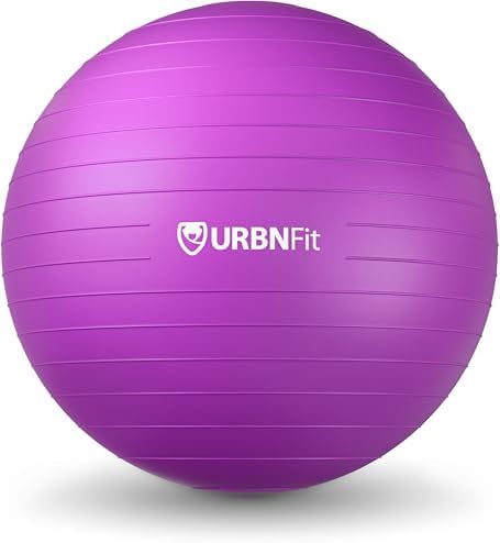 URBNFit Exercise Ball - Yoga Ball for Workout Pregnancy Stability - AntiBurst Swiss Balance Ball w/ Pump - Fitness Ball Chair for Office, Home Gym