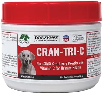 Dogzymes Cran Tri C Urinary Tract Support, Vitamin C Blend, 1418mg per Teaspoon (1 Pound)