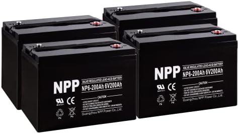 NPP 6V 225Ah AGM SLA Battery with T16 (M8) Terminal for Golf Cart (2 Pcs)