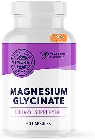 VIMERGY Magnesium Glycinate Supplement, Vegan, 180 Capsules, 90 Servings
