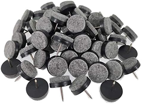 40pcs Furniture Felt Pad Heavy Duty Nail-on Chiar Slider Glide Pad Floor Protector for Wooden Furniture Chair Tables Leg Feet(Φ20mm or 0.8";Black)