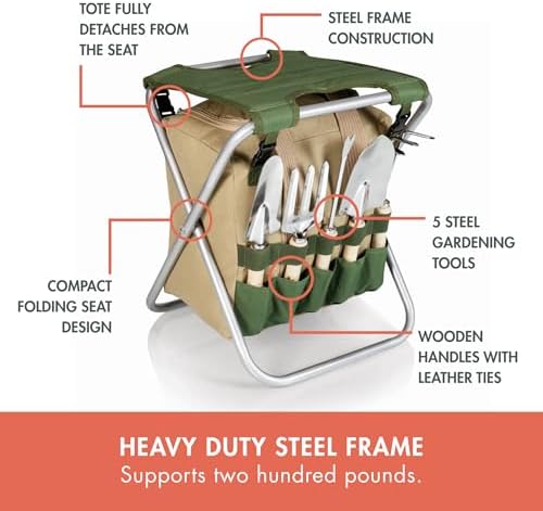 PICNIC TIME Garden Kneeler and Seat, Folding Gardening Bench