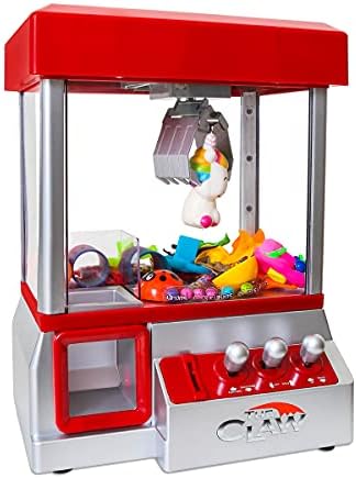 Claw Machine Arcade Game with Sound, Cool Fun Mini Candy Grabber Prize Dispenser Vending Toy for Kids, Boys & Girls