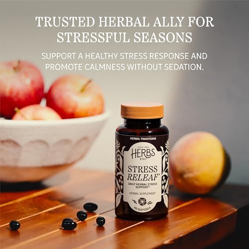 Herbs Etc. Stress ReLeaf Softgels - Herbal Supplement for Stress Support - Ashwagandha