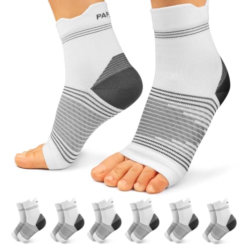 PAPLUS 6 Pairs Plantar Fasciitis Socks, Compression Socks with Arch Support