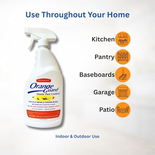 Orange Guard Home Pest Control Spray with D-Limonene | All-Natural Food Grade Orange Peel Oil for Bugs, Ants, Roaches, Fleas