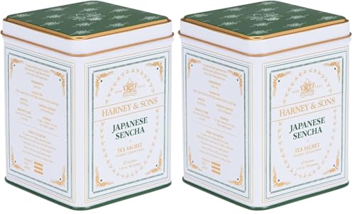 Harney & Sons Classic Japanese Sencha Green Tea, 20 Sachets in Tin | Japanese sencha green tea from Shizuoka with a smooth, fresh flavor. Contains caffeine.