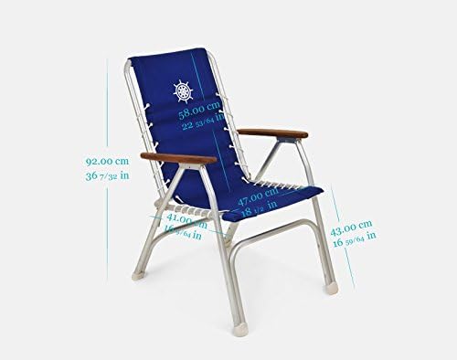 High Back Deck Chair, Boat Chair, Folding, Anodized, Aluminium, Off-White, Model M150W