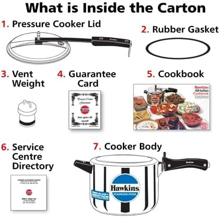 Hawkins Stainless Steel 5.0 Litre Pressure Cooker