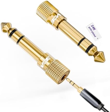 VCE 3.5mm to 1/4 Adapter Stereo Headphone Adapter, 24K Gold-Plated, 2-Pack | Seamless Audio Connection, Premium Sound Fidelity, Secure TRS Connection for Aux Cable, Guitar Amplifier, Headphone