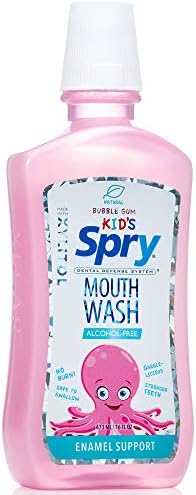 Spry Natural Xylitol Oral Rinse Mouthwash, Spearmint - 16 fl oz (Pack of 1) | Natural, Fluoride Free, Enamel Support, Low Alcohol, Gentle for Sensitive Mouth and Gum, Non-GMO, No Burn