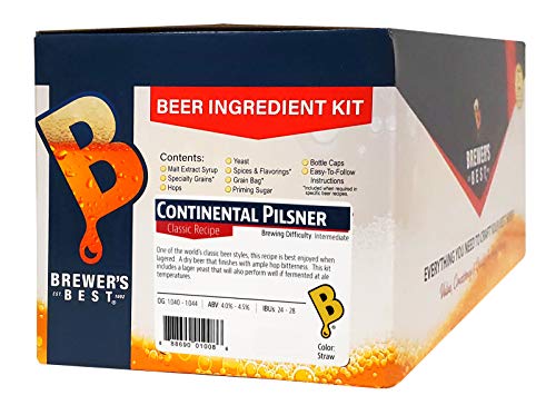 Brewer's Best - BIK-1008 Continental Pilsner Homebrew Beer Ingredient Kit Yellow