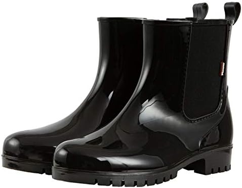 planone Cute Short Rain Boots for Women, Waterproof Chelsea Ankle Boots