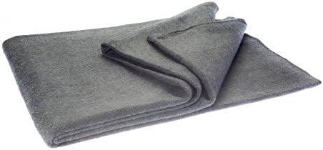 SE 51"x 80" Multipurpose Gray Wool Blanket - 50% Wool, Lightweight 2 lb, Zippered Bag Included - Ideal for Camping, Hiking, Emergency Survival