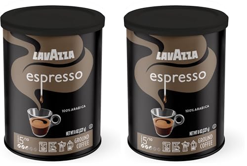 Lavazza Espresso Ground Coffee, Medium Roast, 100% Arabica, 8 oz Tin (Pack of 4)