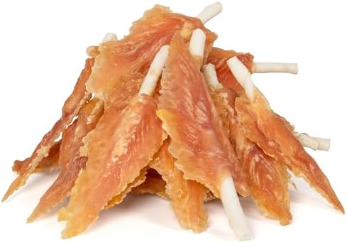 MON2SUN Dog Treats, Chicken Wrapped Triangle Rawhide Sticks, 10.08 oz