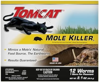 Tomcat Mole & Gopher Repellent Granules, 4 lbs. | Mole Repellent Granules Formulated with Castor Oil, For Lawns