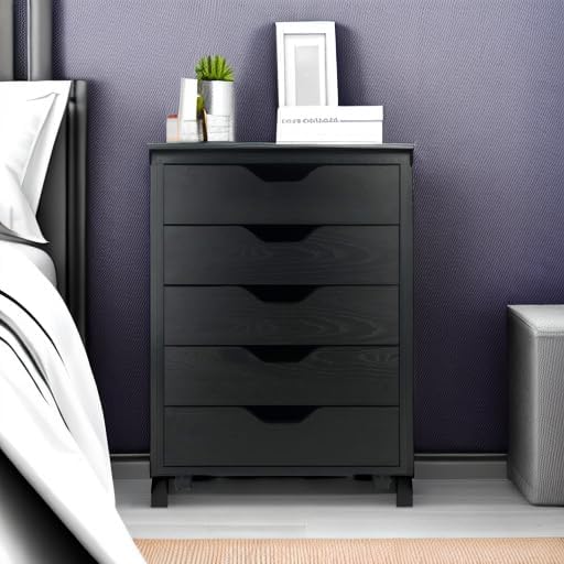 Winsome Halifax 5-Drawer Storage Cabinet, Black (20519)