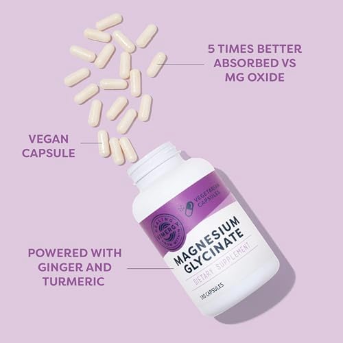 VIMERGY Magnesium Glycinate Supplement, Vegan, 180 Capsules, 90 Servings