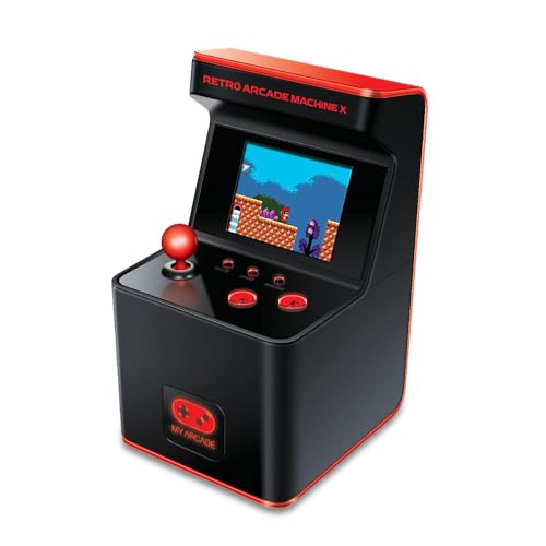 My Arcade Retro Arcade Machine X Mini Arcade: 300 Retro Style Games, 5.75 Inch Tall, AA Battery Powered, 2.5 Inch Color Display