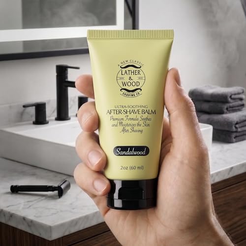 Best After-shave Balm, Sandalwood Scent, Premium Aftershave Lotion, Soothes and Moisturizes Face after shaving, Does Not Dry The Skin, Eliminates Razor Burn For A Silky Smooth Finish …