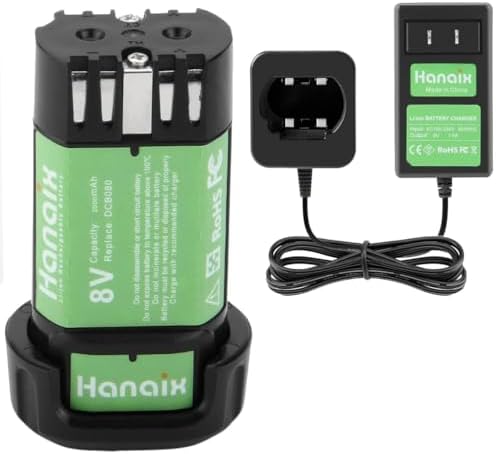 2000mAh 8V Battery and Charger for Dewalt Compatible with Dewalt 8V DCB080 DCF680N1 DW4390 DCF680N2 DCF680G2(Battery and Charger Included)