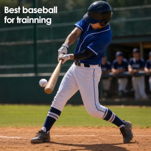Tebery 12 Pack Standard Size Adult Baseballs Unmarked & Leather Covered Training Ball
