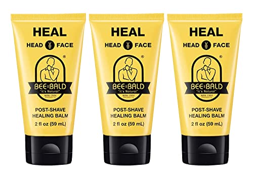 Bee Bald HEAL Aftershave for Men, Calm & Soothes, After Shave Balm, 2 fl oz | Immediately Calms & Soothes Irritated Skin. Treats Razor Burn, Redness, Bumps on Head or Face. Perfect For Sensitive Skin.