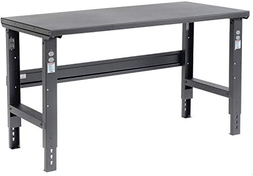 Global Industrial Adjustable Height Workbench C-Channel Leg, 60" W x 30" D