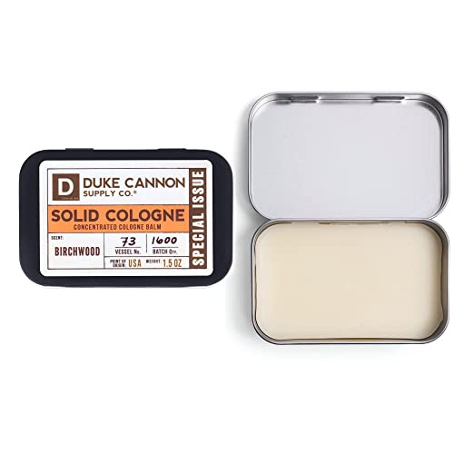 Duke Cannon Solid Cologne for Men, Bourbon Scent, Concentrated Balm, 1.5 oz | Woodsy charred oak barrel aroma inspired by classic bourbon craftsmanship