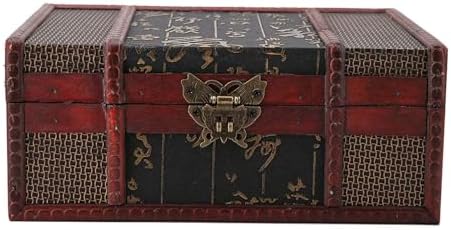 9.1x6.3x3.9 in Vintage Box Treasure Wooden Box Jewelry Boxes | Chinese Vintage Box for Storing Books Bibles Documents Jewelry