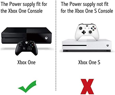 SUMLINK Power Supply Brick for Xbox One, AC Adapter Cable Replacement Kit for Xbox One Console Games, Auto Voltage 100-240V, Black