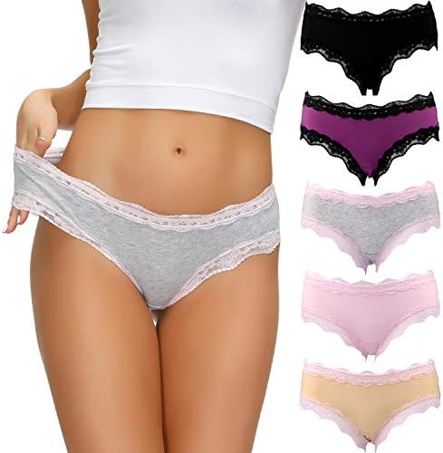Women’s Underwear Soft Breathable Cotton Brief Ladies Panties 5-Pack