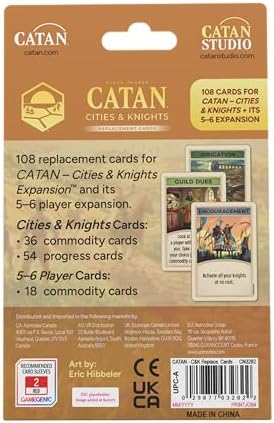 CATAN Cities & Knights Replacement Game Cards - Complete Set of 95 Game Cards for The Cities & Knights Board Game Expansion (Sold Separately), Board Game Accessories Made Studio