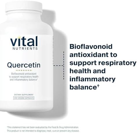 Vital Nutrients Quercetin - Vegan Quercetin Supplement with Bioflavonoids for Sinus, Respiratory, Heart, & Immune Function Support - Gluten, Dairy, Soy Free - 500mg - 100 Capsules