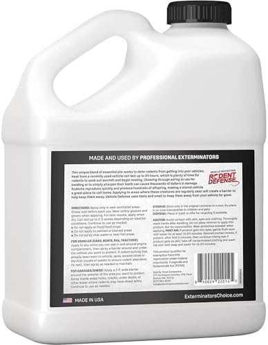 Exterminators Choice Mice & Rat Protection Spray - 128 Fl Oz Vehicle Protection & Outdoor Mouse Control - Natural Peppermint Formula & Peppermint Oil - Easy Application & Gallon Spray